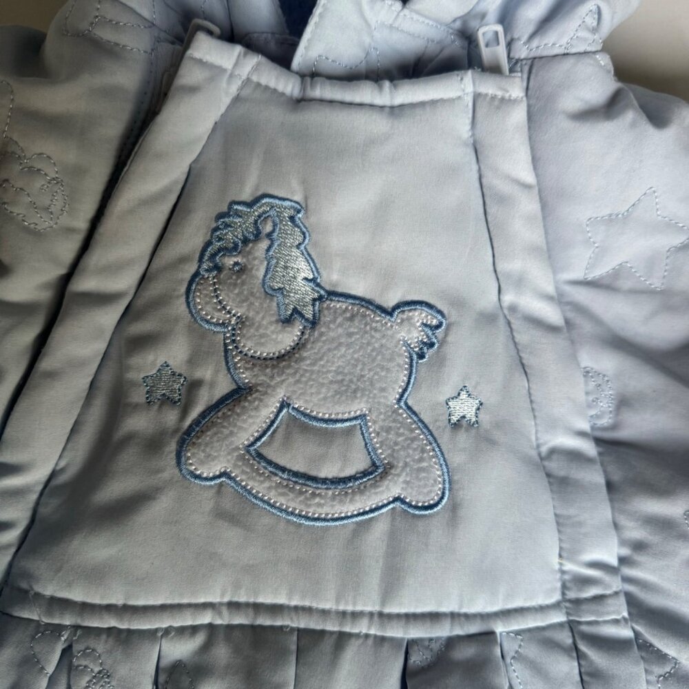 Le Petit Rothschild Infant Snowsuit 6mo Attached Mittens Booties Puffer Bunting - Picture 4 of 14
